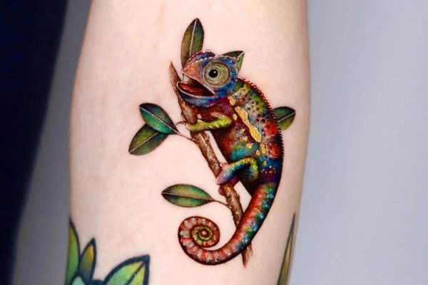 tetování návrhy chameleon