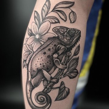 tetování návrhy chameleon