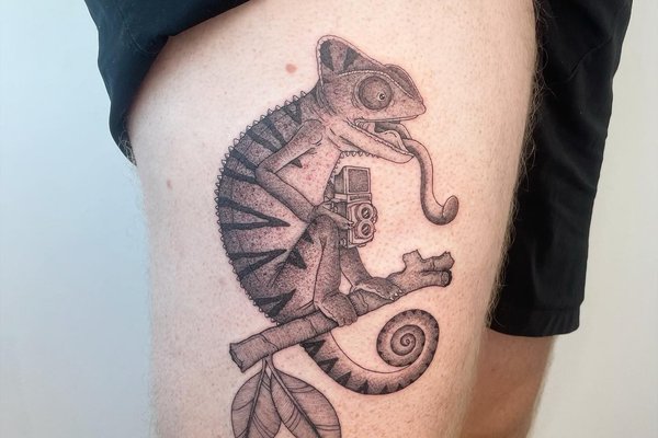 tetování návrhy chameleon