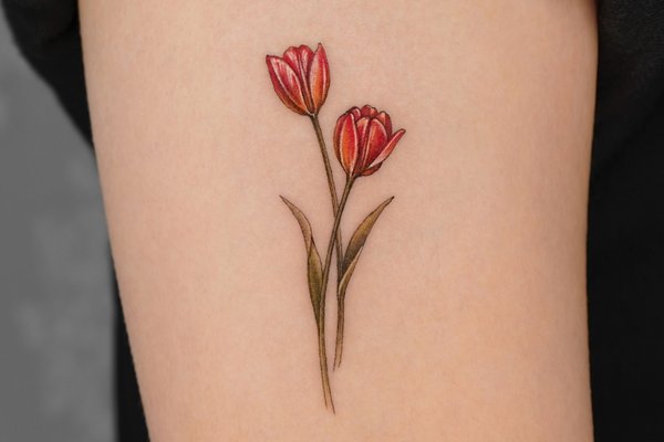 tetování tulipán
