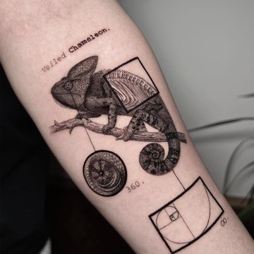 tetování návrhy chameleon